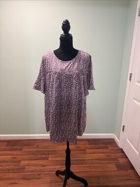 BloomChic Lavender Floral Short Sleeve Tunic